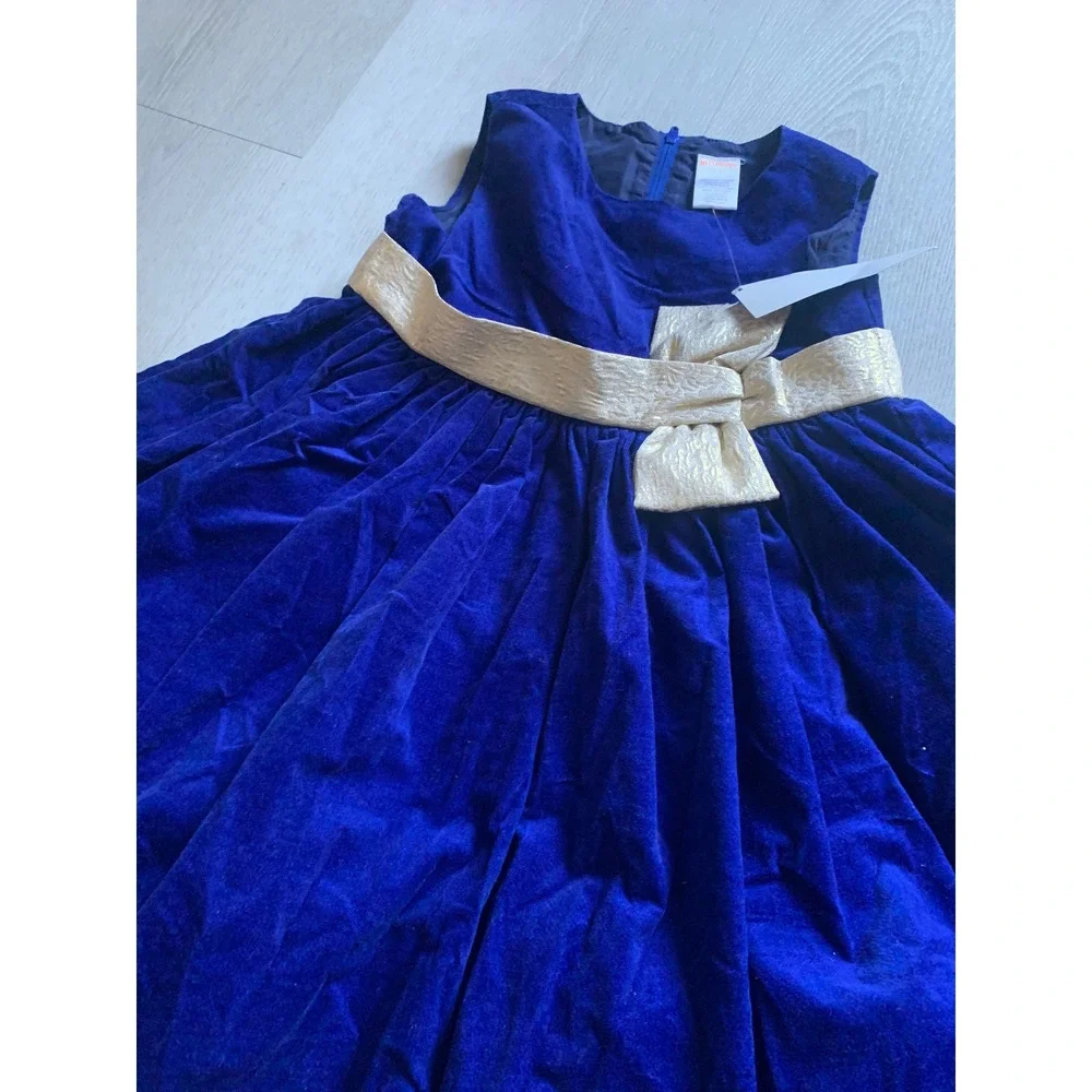 Gymboree Royal blue velvet dress girls sz 5T NWT Christmas‎ holidays formal